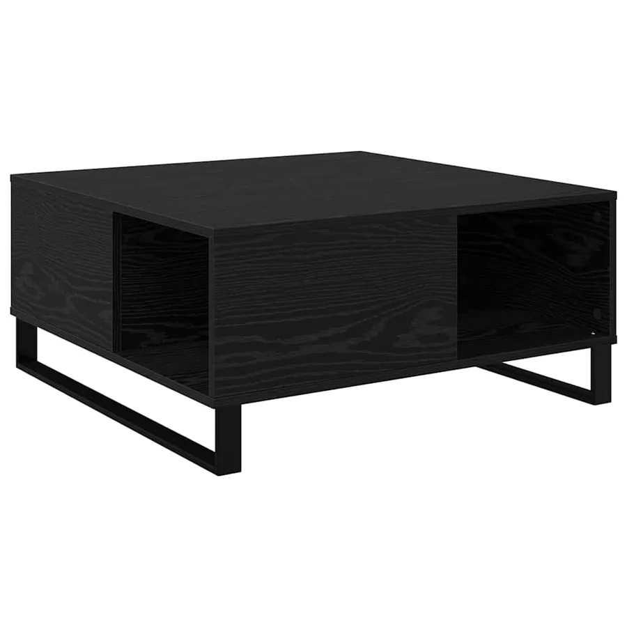 Table basse Chêne noir 80 x 80 x 36,5 cm Bois d'ingénierie - 2