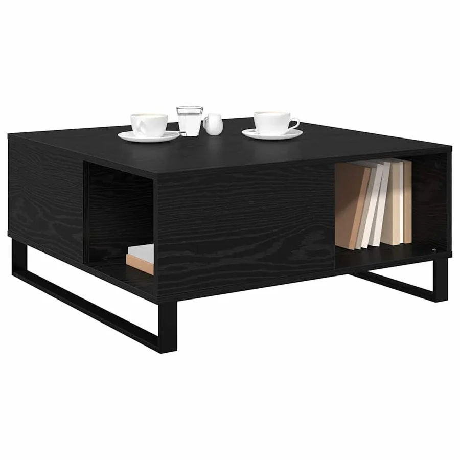 Table basse Chêne noir 80 x 80 x 36,5 cm Bois d'ingénierie - 3