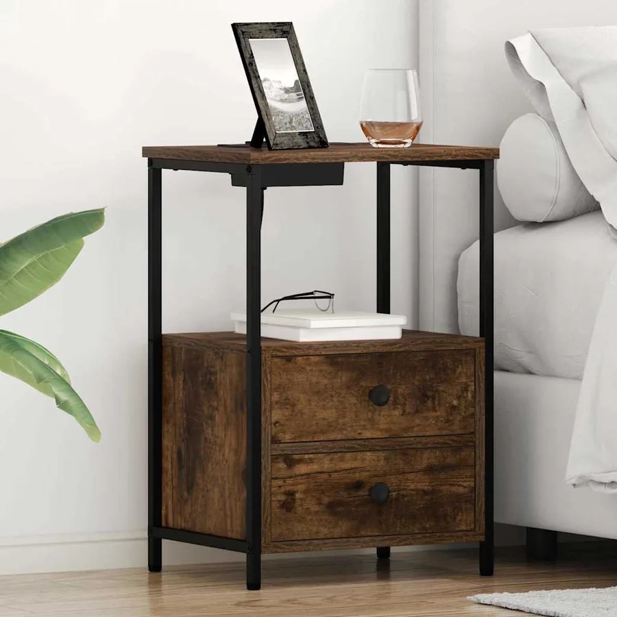 Cabinet de chevet Chêne fumé 40 x 31 x 60 cm Bois d'ingénierie