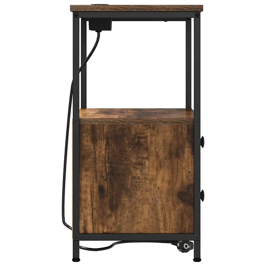 Cabinet de chevet Chêne fumé 40 x 31 x 60 cm Bois d'ingénierie - 7
