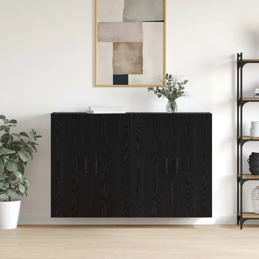 Armoire Murale Montage mural 2 pcs Chêne noir 69,5 x 34 x 90 cm