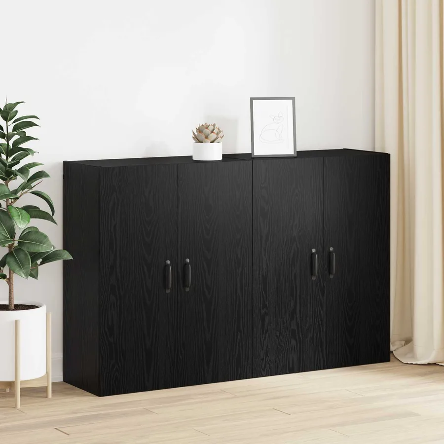 Armoire Murale Montage mural 2 pcs Chêne noir 69,5 x 34 x 90 cm - 4