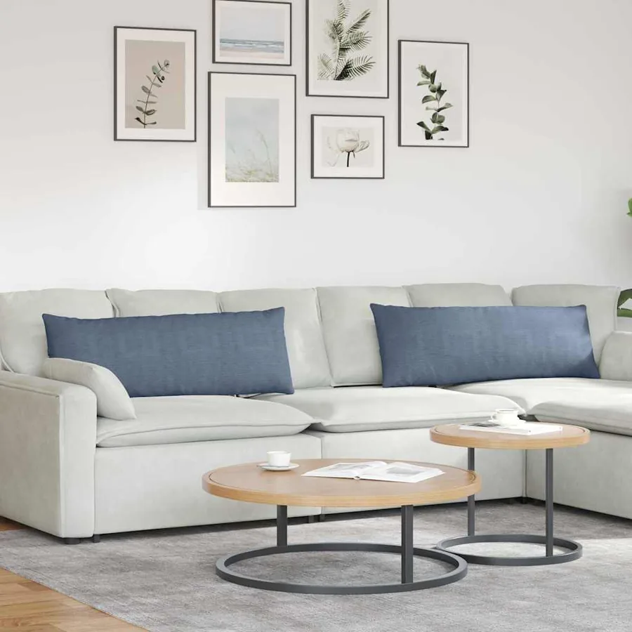Coussins de canapé 2 pcs Bleu 120 x 40 cm
