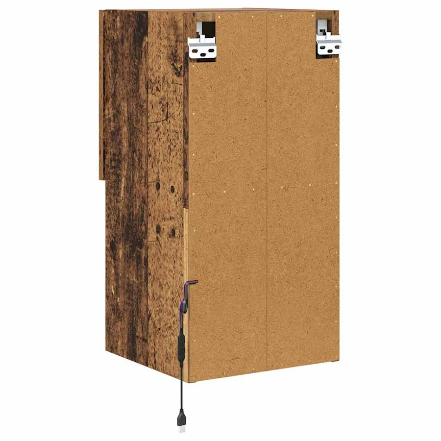 Meubles TV muraux avec LED 2 pcs Bois ancien 30,5 x 30 x 60 cm - 10