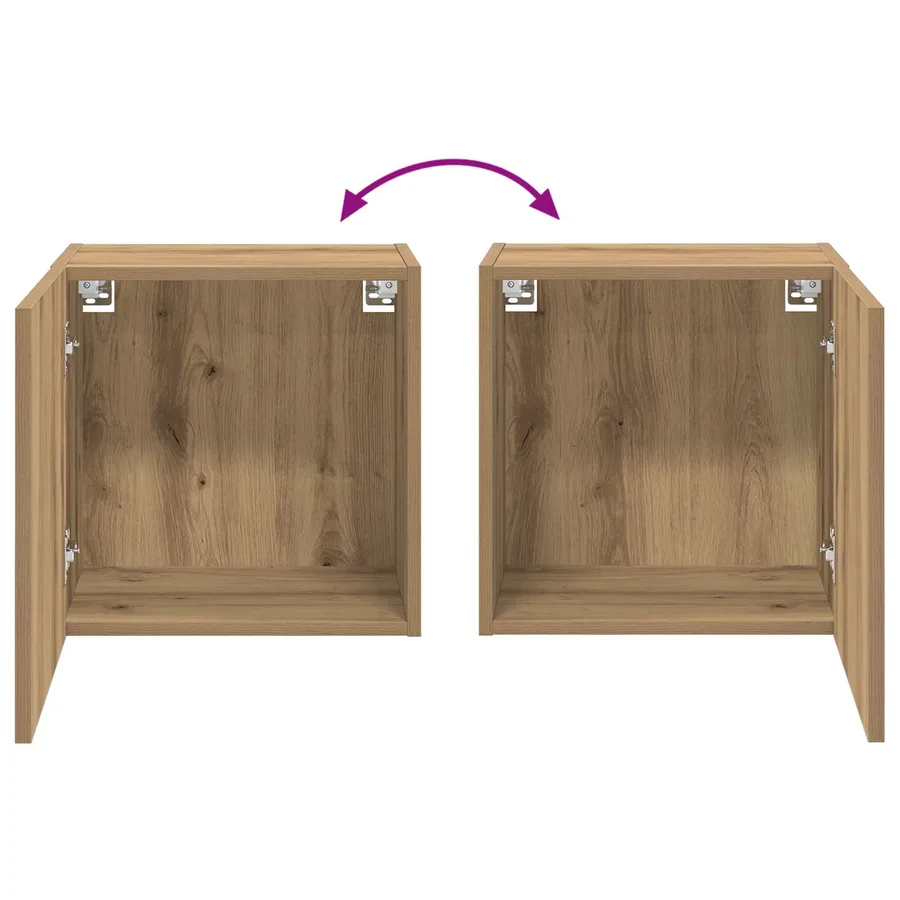 Meubles TV muraux 2 pcs Chêne artisanal Bois d'ingénierie - 14
