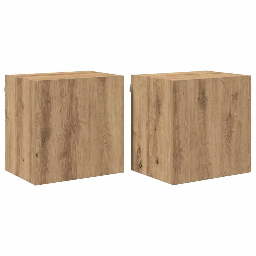 Meubles TV muraux 2 pcs Chêne artisanal Bois d'ingénierie - 2
