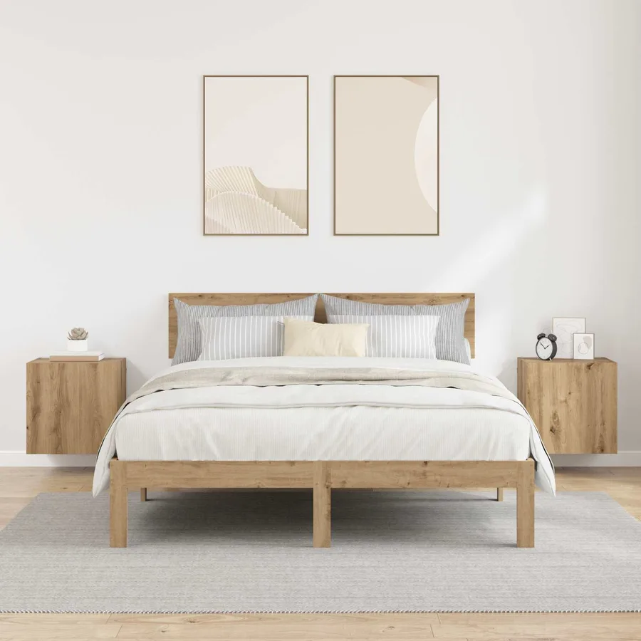 Meubles TV muraux 2 pcs Chêne artisanal Bois d'ingénierie - 4