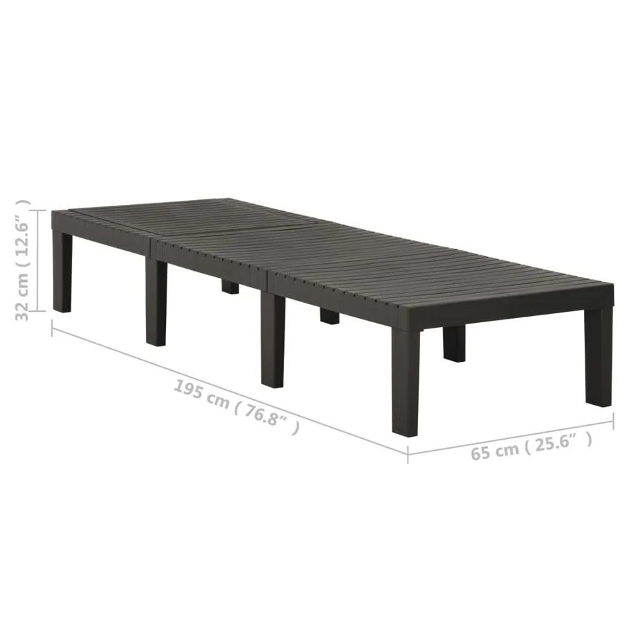 Chaise longue anthracite plastique - 34