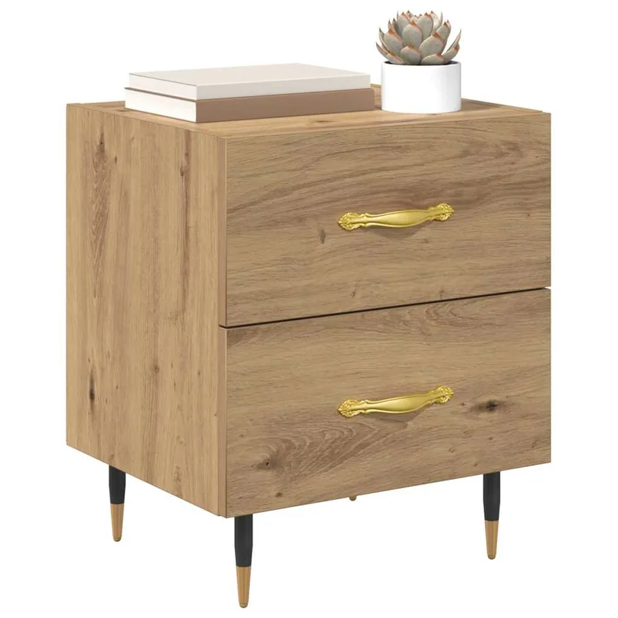 Cabinet de chevet 2 pc Chêne artisanal 40 x 35 x 47,5 cm - 3