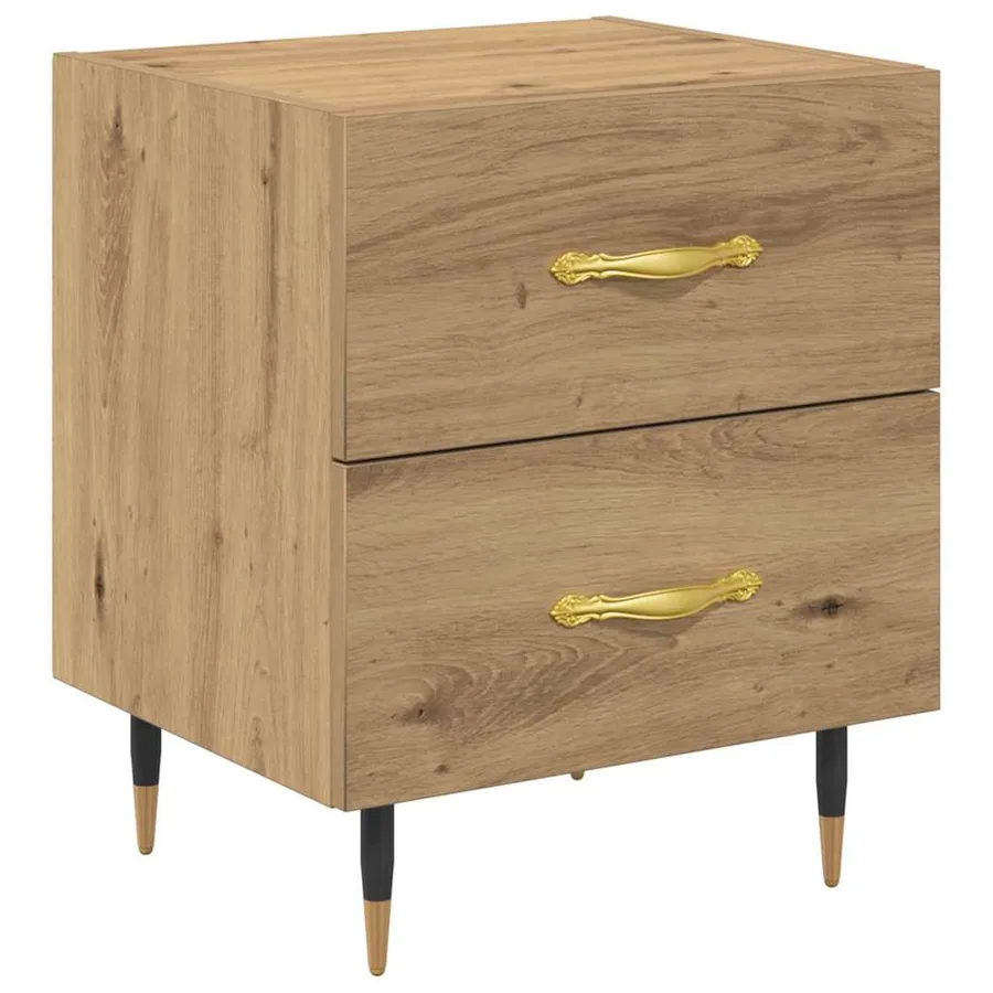 Cabinet de chevet 2 pc Chêne artisanal 40 x 35 x 47,5 cm - 6