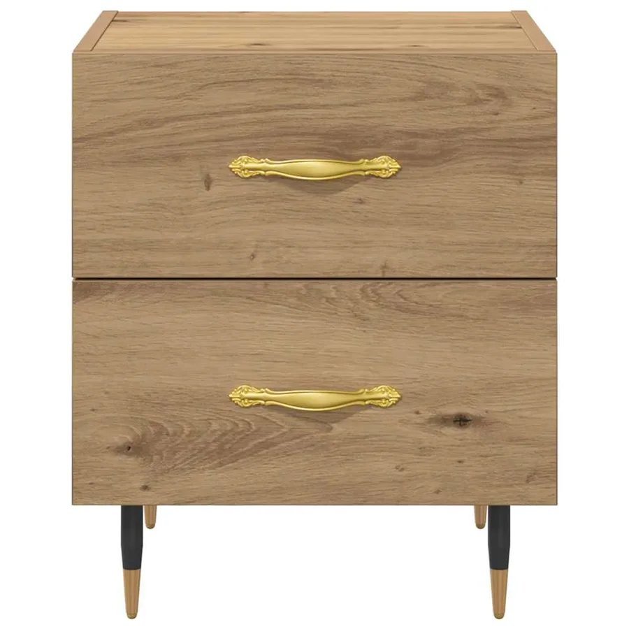 Cabinet de chevet 2 pc Chêne artisanal 40 x 35 x 47,5 cm - 7