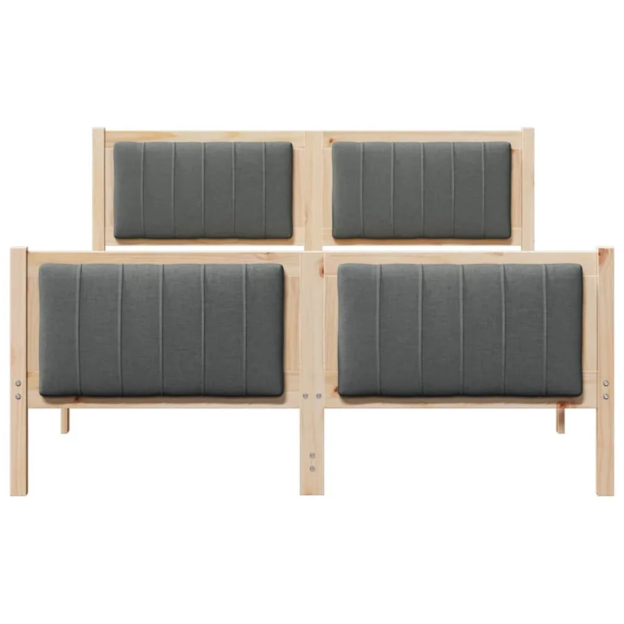 Cadre de lit avec tête de lit marron et gris foncé 140 x 200 cm - 5