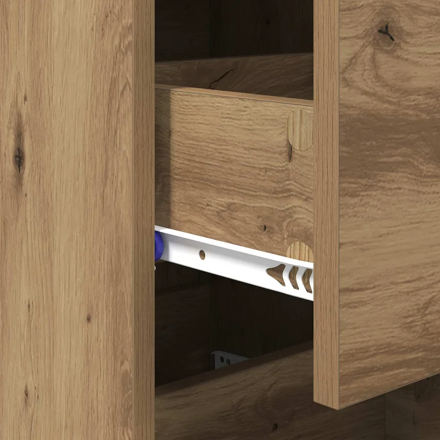 Buffet chêne artisanal 34 x 34,5 x 90 cm Bois d'ingénierie - 9