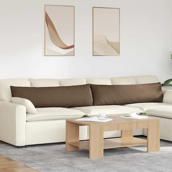 Coussins de canapé 2 pcs Marron 145 x 40 cm tissu