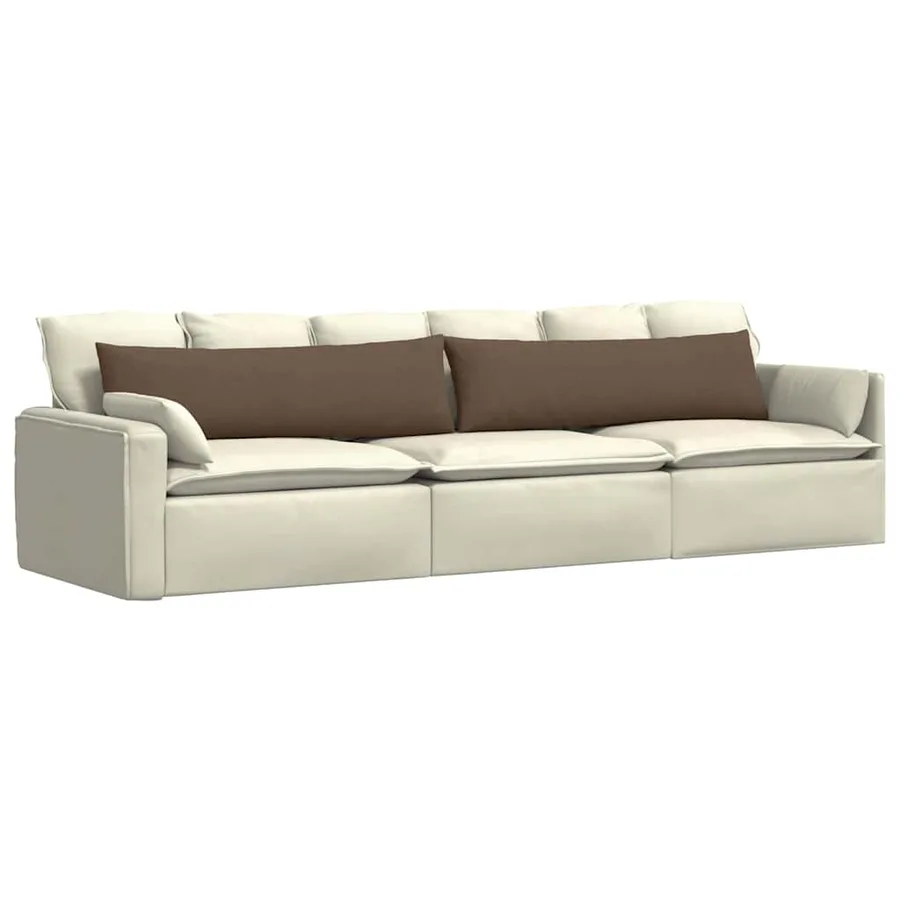 Coussins de canapé 2 pcs Marron 145 x 40 cm tissu - 3
