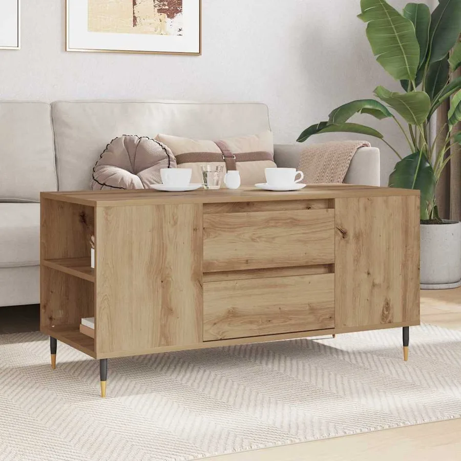 Table basse Chêne artisanal 102 x 44,5 x 50 cm - 4
