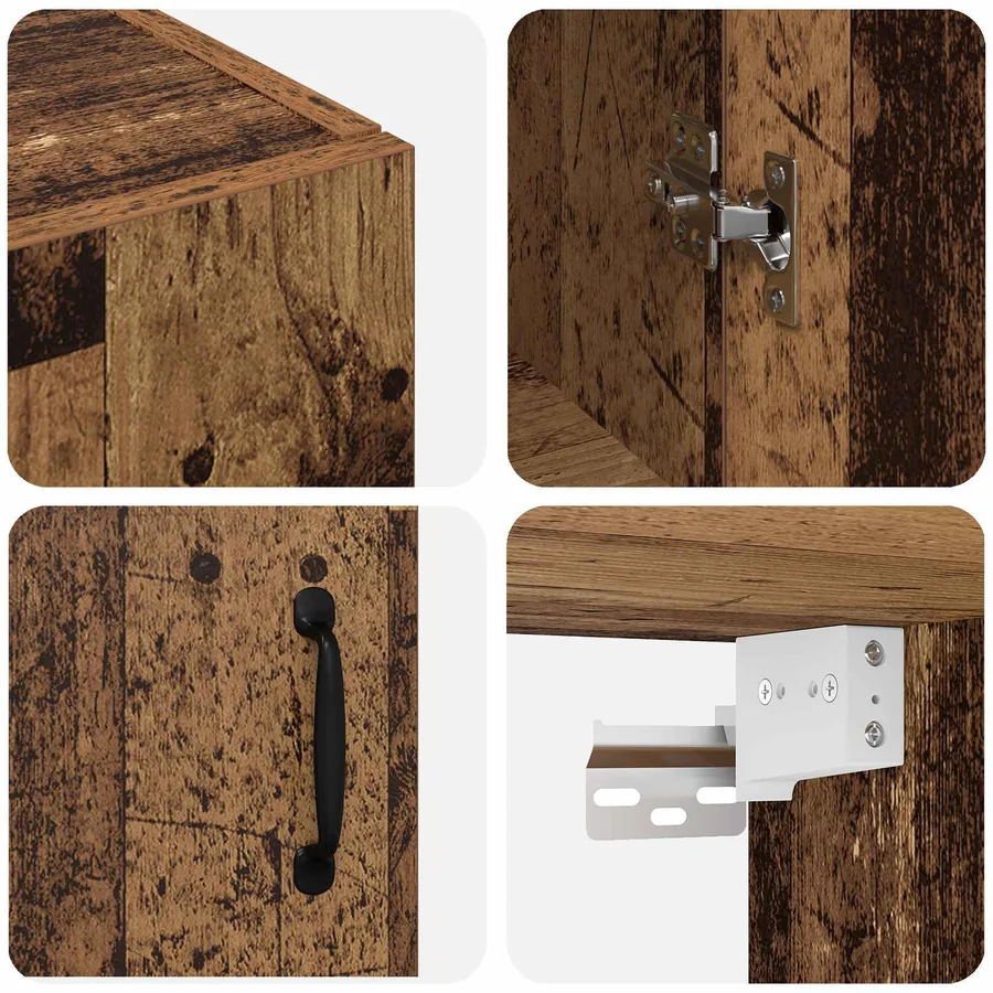 Armoire Murale 2 pcs Bois ancien 69,5 x 34 x 90 cm - 8