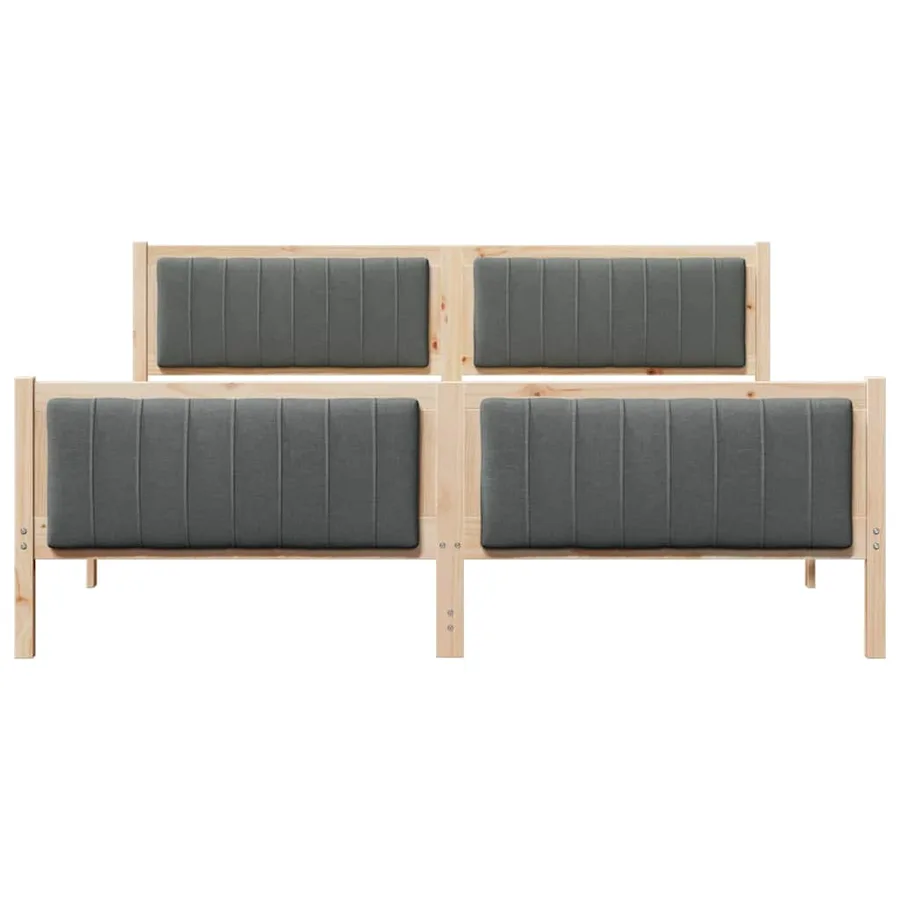 Cadre de lit avec tête de lit marron et gris foncé 180 x 200 cm - 5