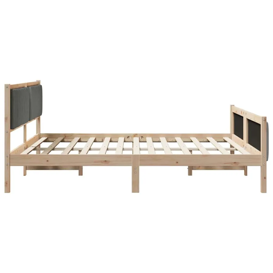 Cadre de lit avec tête de lit marron et gris foncé 180 x 200 cm - 6