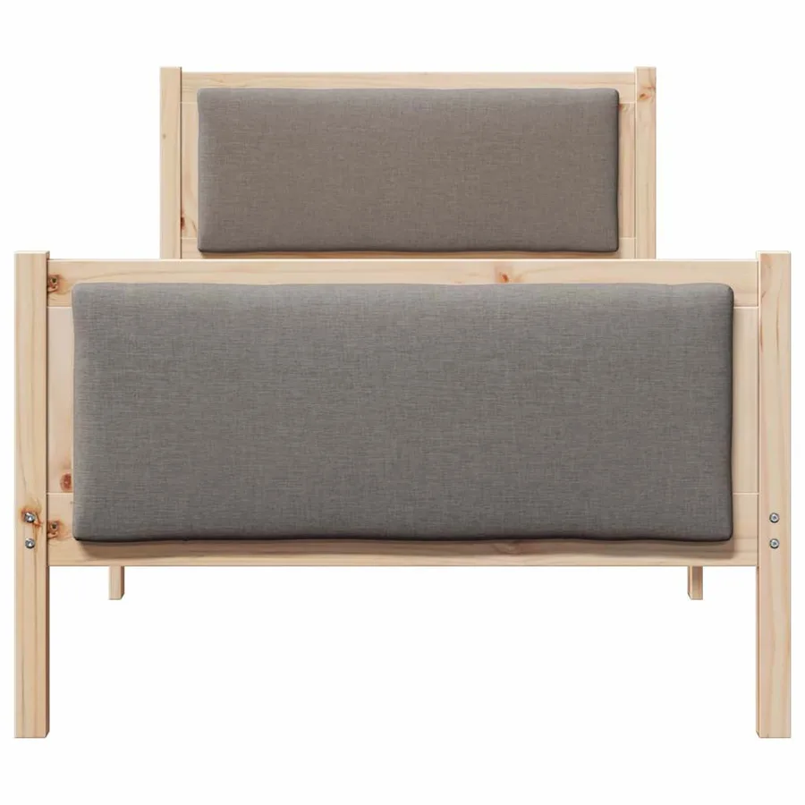 Cadre de lit avec tête de lit Taupe 90 x 190 cm tissu - 5