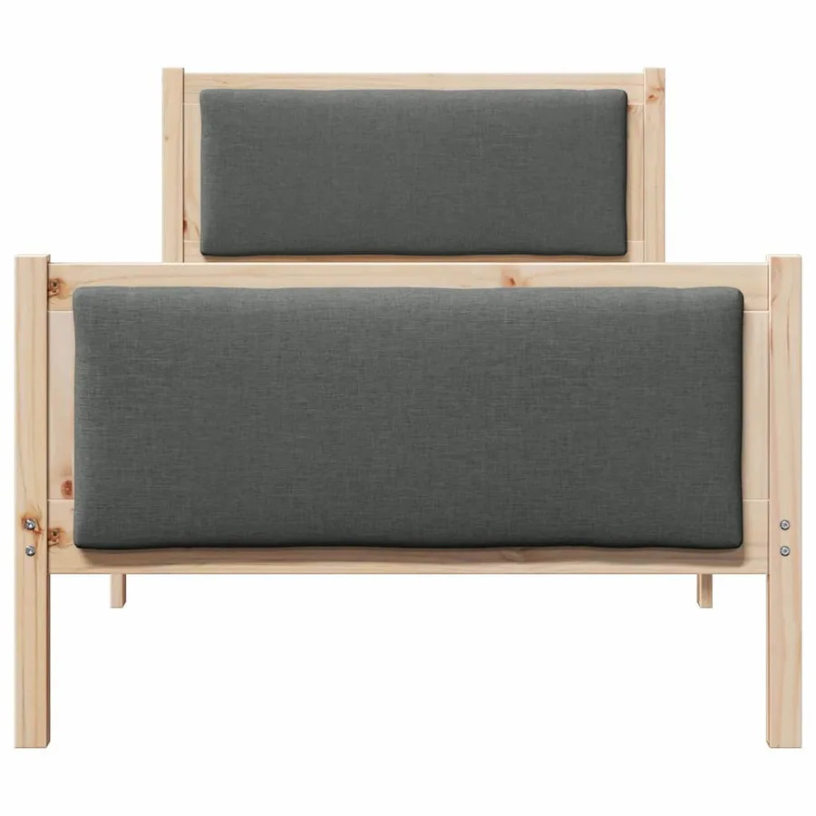 Cadre de lit avec tête de lit Gris foncé 100 x 200 cm tissu - 5