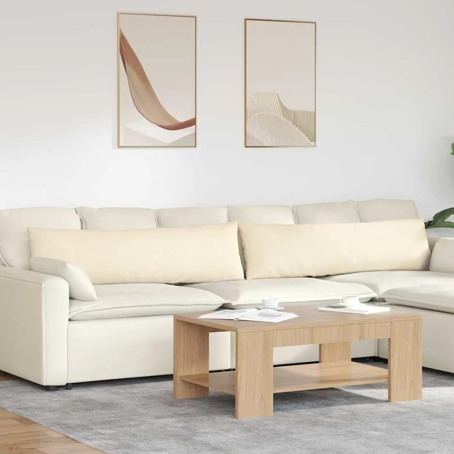 Coussins de canapé 2 pcs Crème 145 x 40 cm