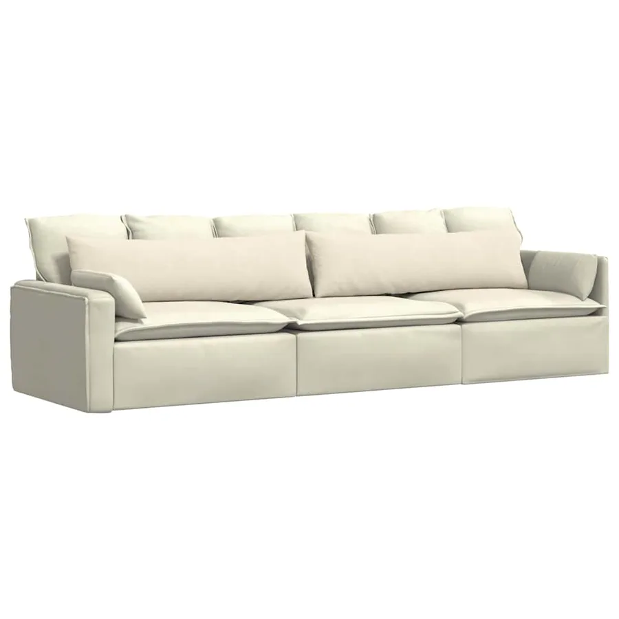 Coussins de canapé 2 pcs Crème 145 x 40 cm - 3