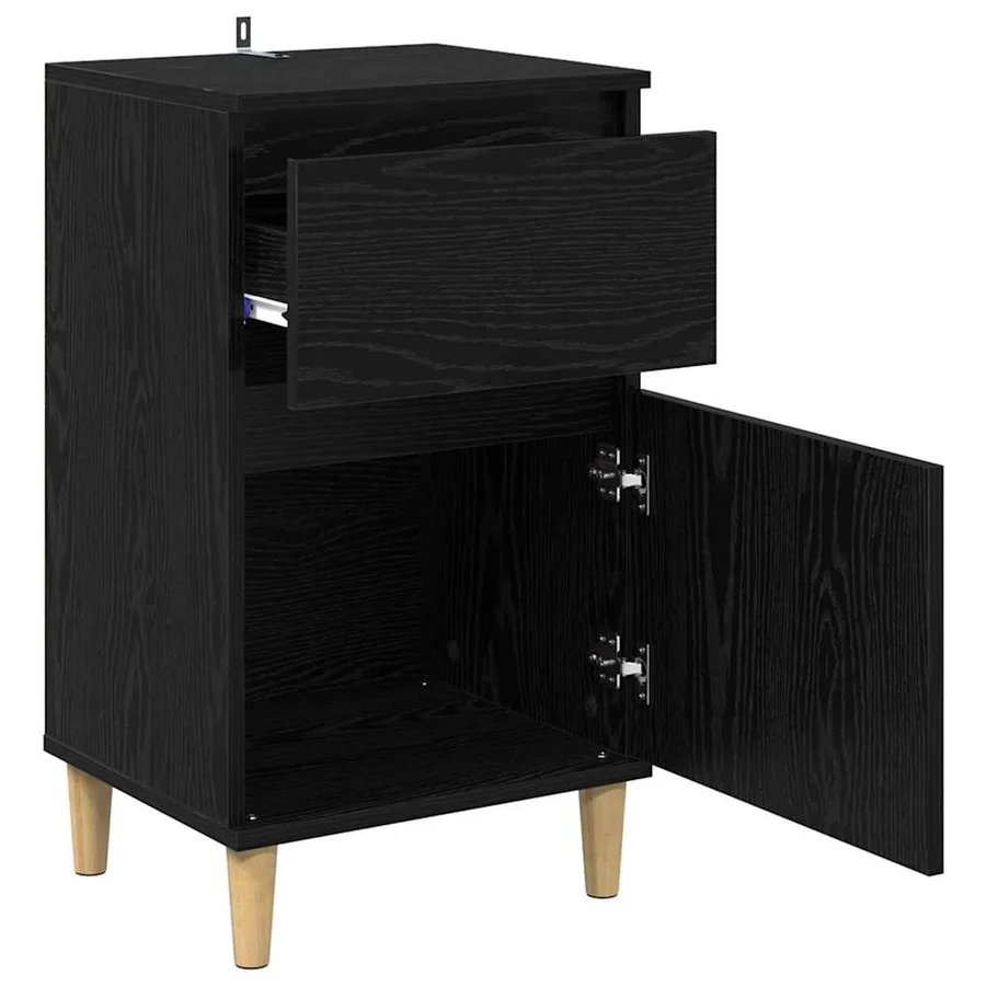 Cabinet de chevet avec tiroir 2 pcs Chêne noir 40 x 35 x 70 cm - 5