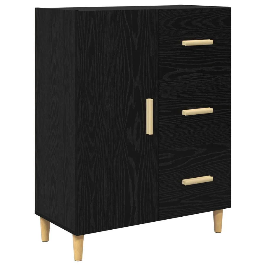 Buffet Chêne noir 34 x 69,5 x 90 cm Bois d'ingénierie - 2