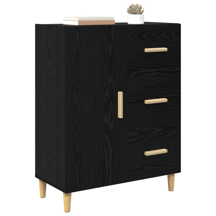 Buffet Chêne noir 34 x 69,5 x 90 cm Bois d'ingénierie - 3