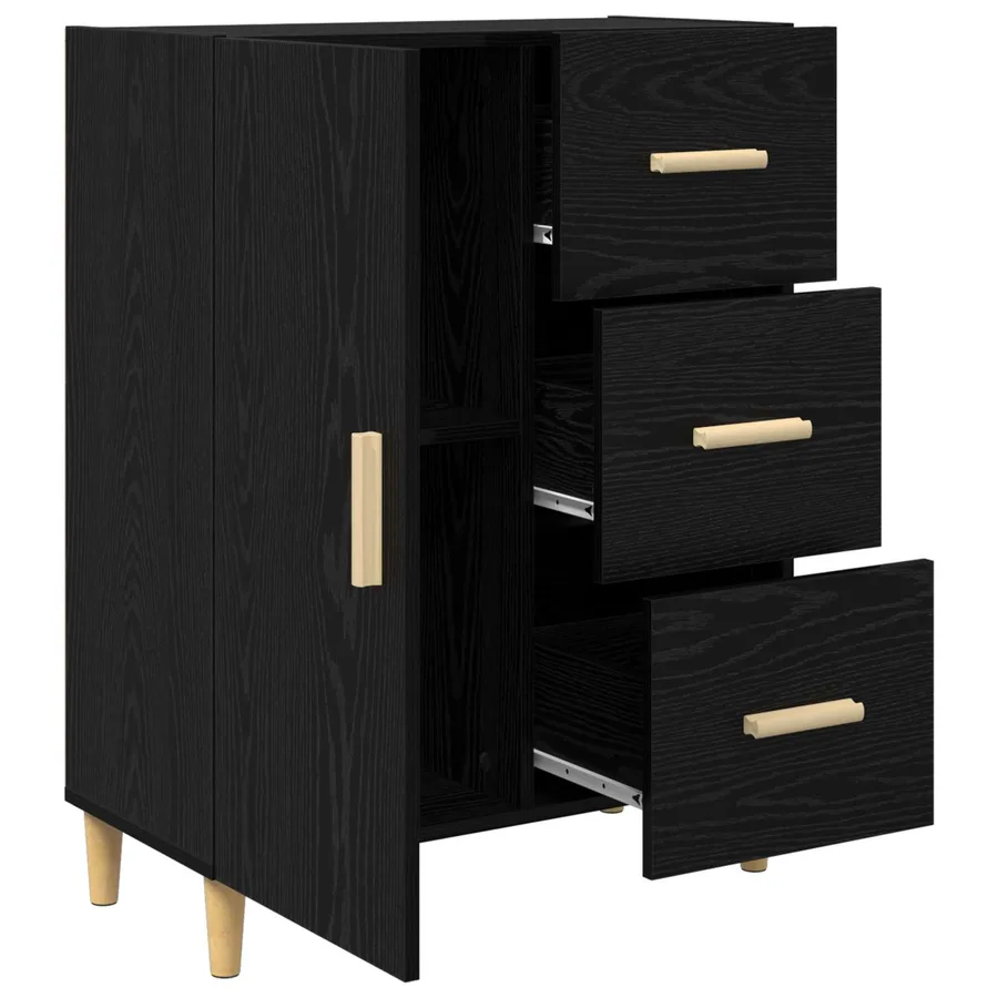 Buffet Chêne noir 34 x 69,5 x 90 cm Bois d'ingénierie - 5