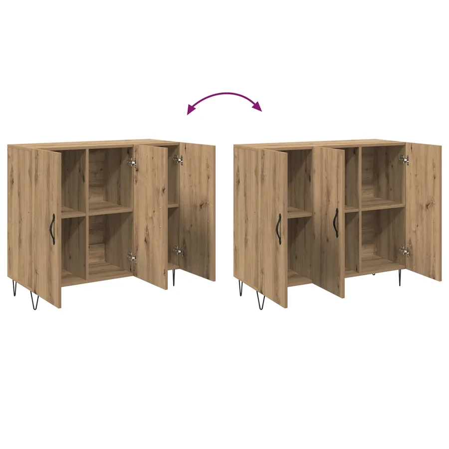Buffet Chêne artisanal 90 x 32,5 x 80 cm Bois d'ingénierie - 8