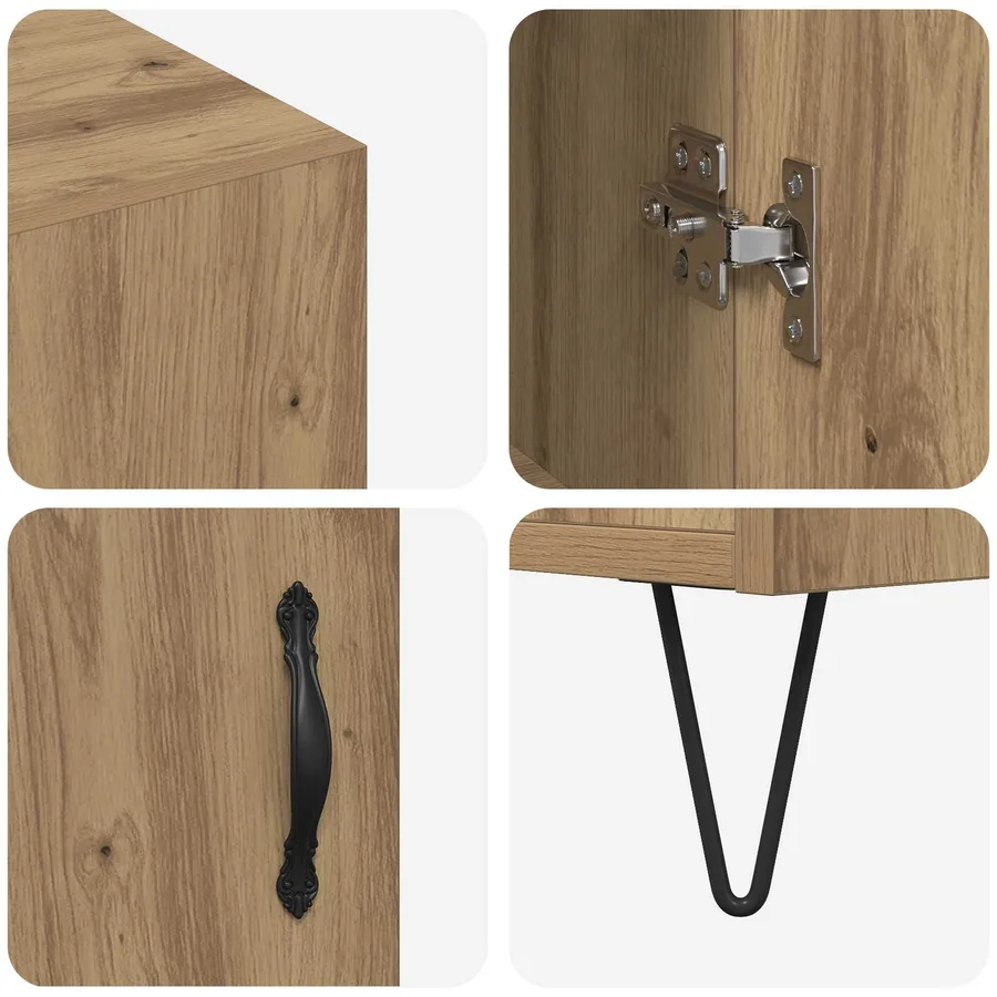 Buffet Chêne artisanal 90 x 32,5 x 80 cm Bois d'ingénierie - 9