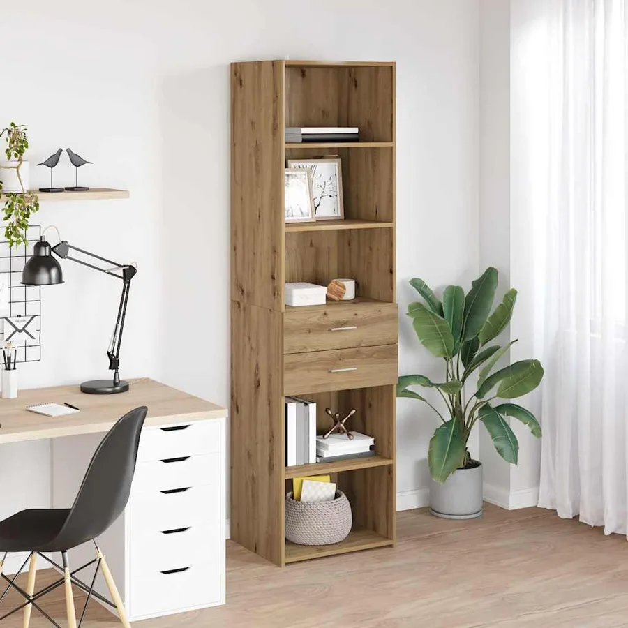 Haut Armoire avec tiroir Chêne artisanal 45 x 42,5 x 185 cm - 4