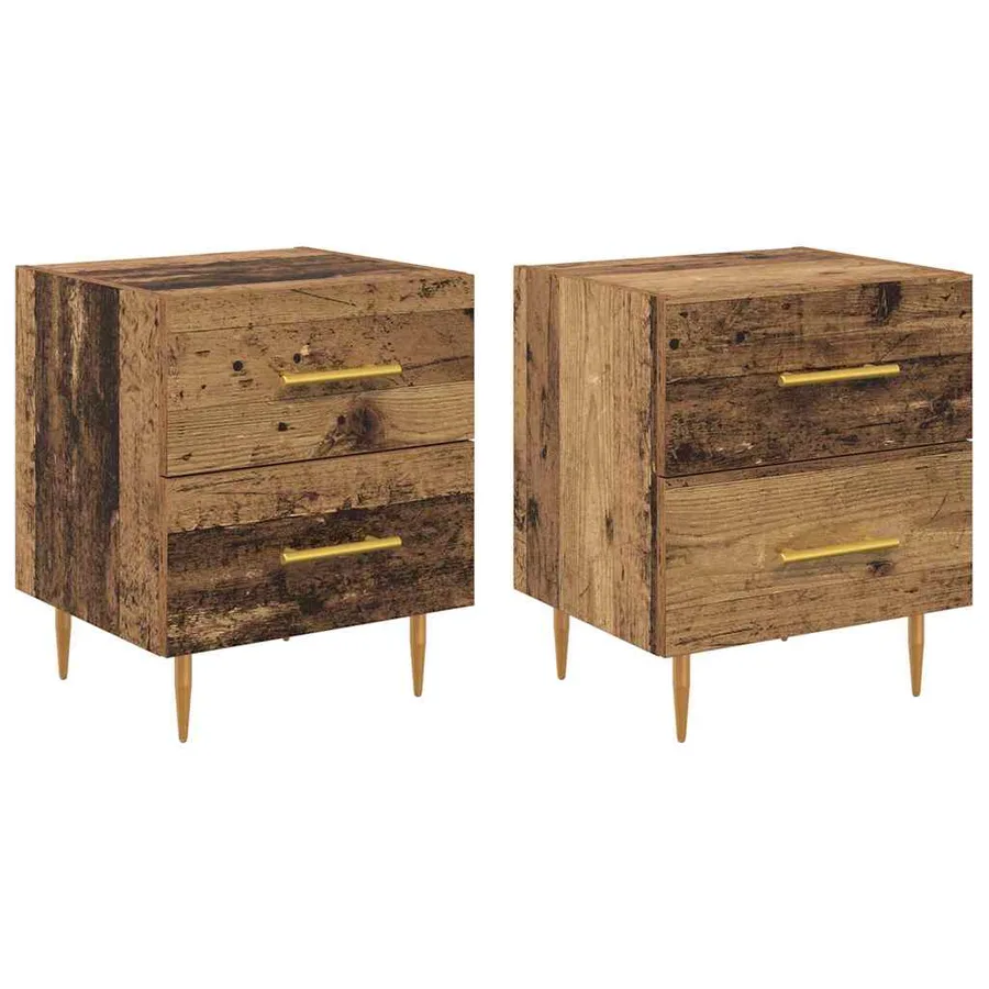 Cabinet de chevet 2 pcs Bois Ancien 40 x 35 x 47,5 cm - 2