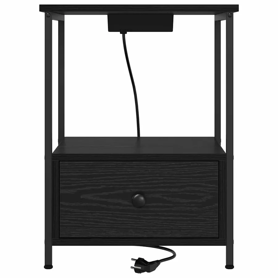 Cabinet de chevet avec tiroir 2 pcs Chêne noir 42 x 41 x 56 cm - 7