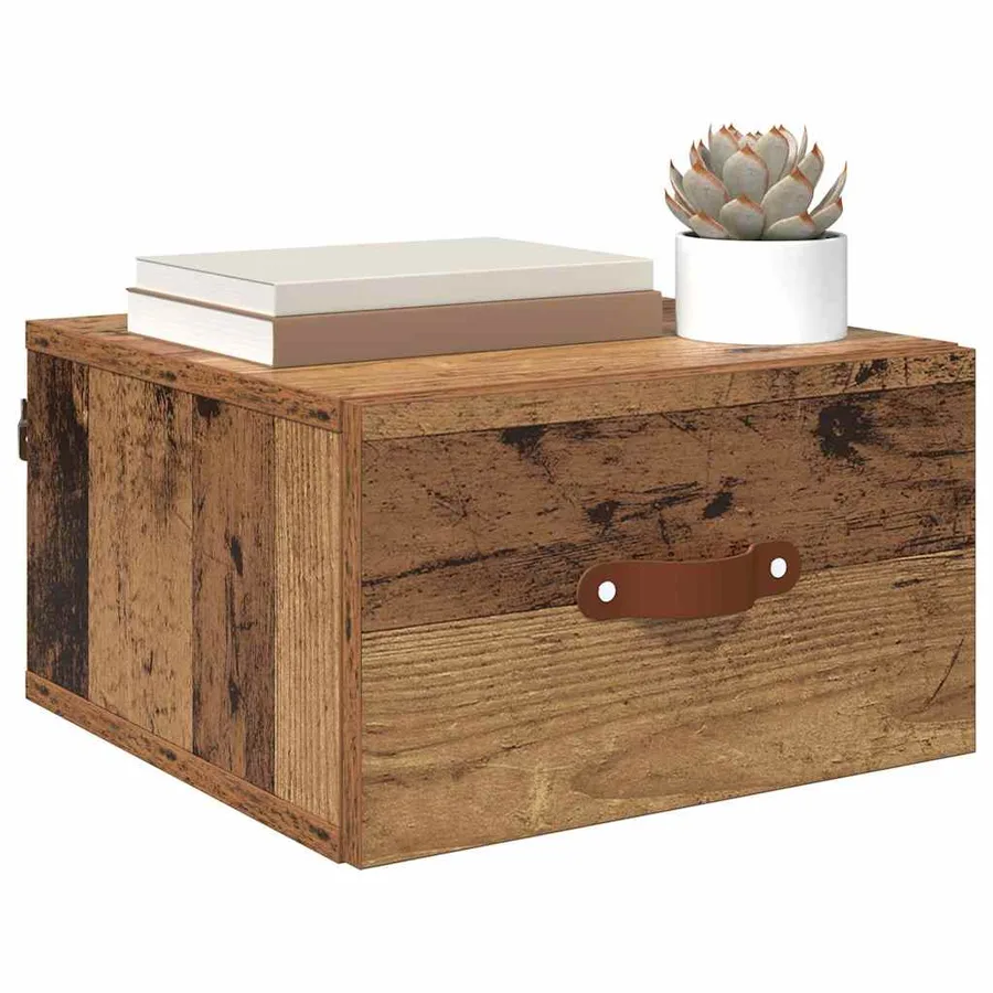 Cabinet de chevet mural Bois Ancien 35 x 35 x 20 cm - 3