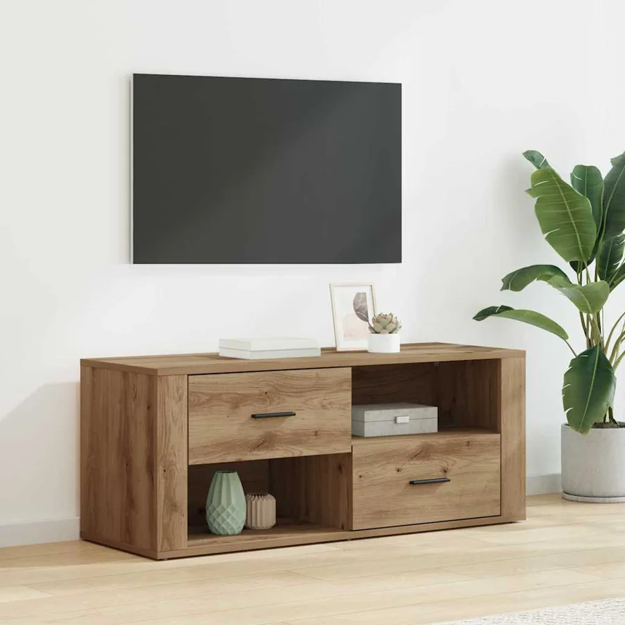 Meuble TV 100 x 35 x 40 cm Chêne artisanal Bois d'ingénierie