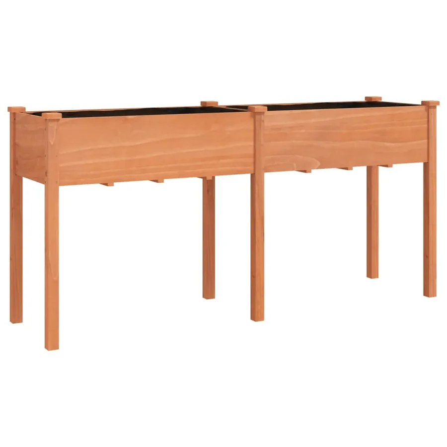 Jardinière avec doublure marron 161x45x76 cm bois massif sapin - 2