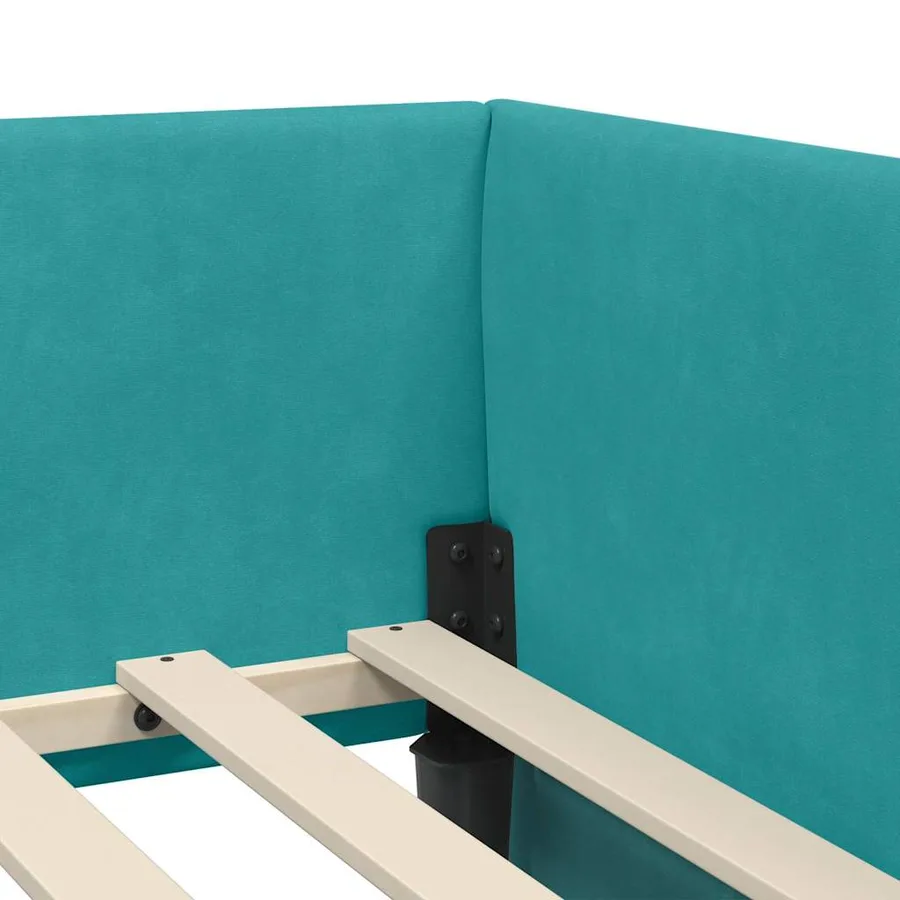 Cadre de lit d'angle avec matelas Autre 2 pcs Vert Velours - 8