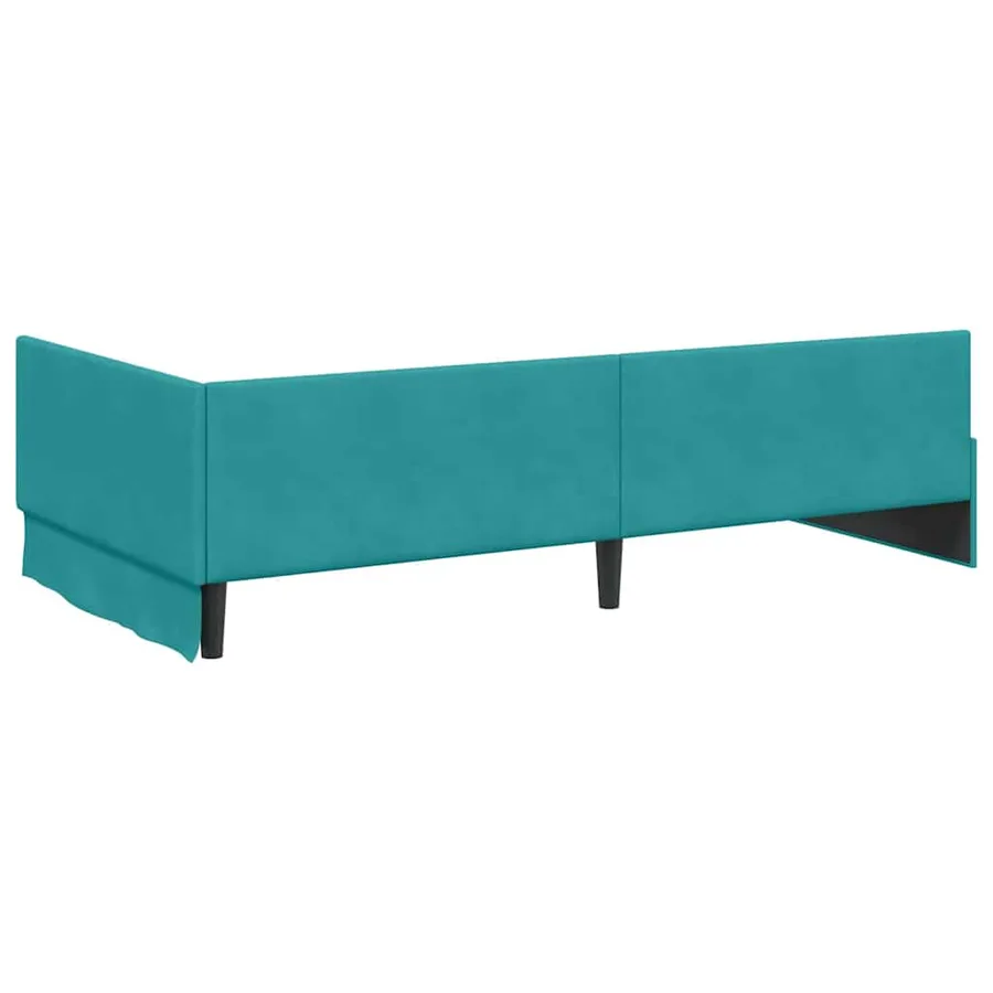 Cadre de lit d'angle avec matelas Autre 2 pcs Vert Velours - 9