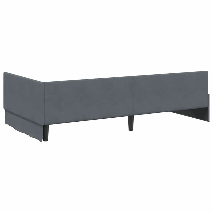 Cadre de lit d'angle avec matelas Autre 2 pcs Gris Velours - 9