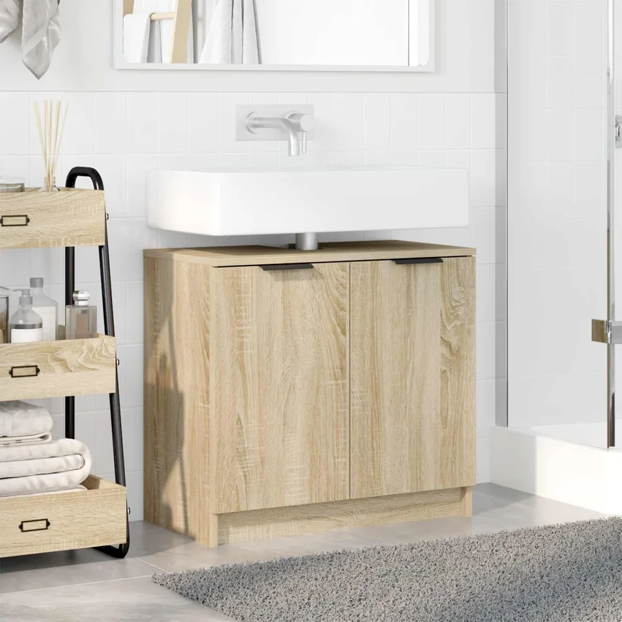 Cabinet de salle de bain Chêne Sonoma 64,5 x 33,5 x 59 cm - 4