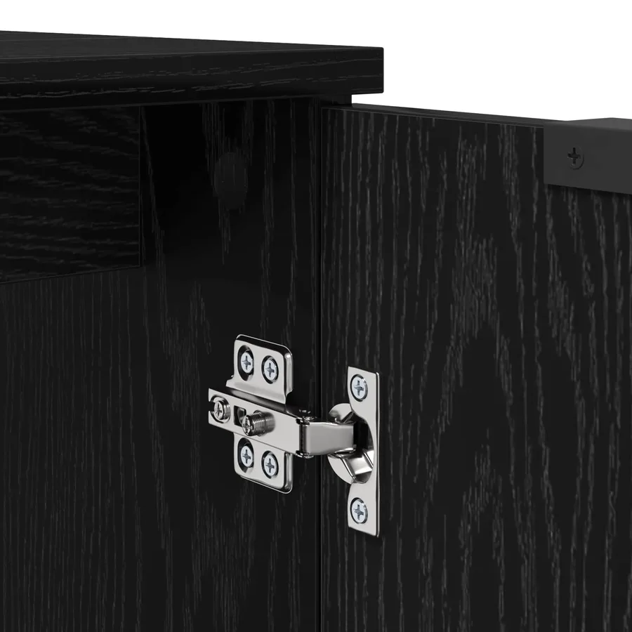 Cabinet de salle de bain Chêne noir 64,5 x 33,5 x 59 cm - 10