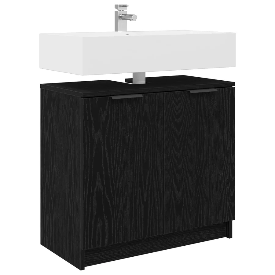 Cabinet de salle de bain Chêne noir 64,5 x 33,5 x 59 cm - 3