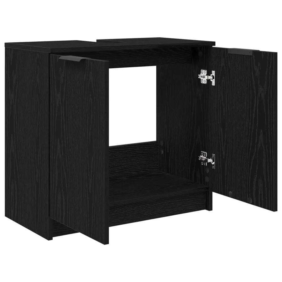 Cabinet de salle de bain Chêne noir 64,5 x 33,5 x 59 cm - 5