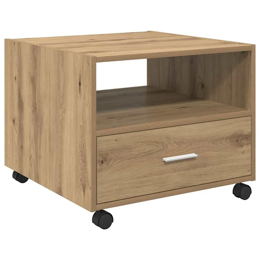 Table basse Chêne artisanal 55 x 55 x 45cm Bois d'ingénierie - 2