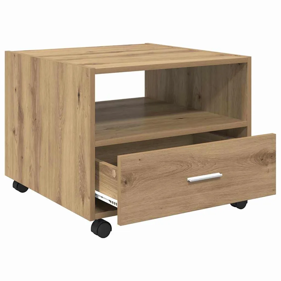 Table basse Chêne artisanal 55 x 55 x 45cm Bois d'ingénierie - 5
