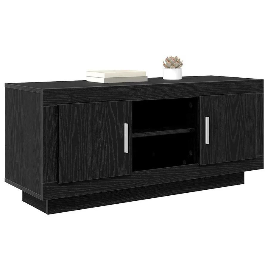 Meuble TV Chêne noir 102 x 35 x 45 cm Bois d'ingénierie - 3