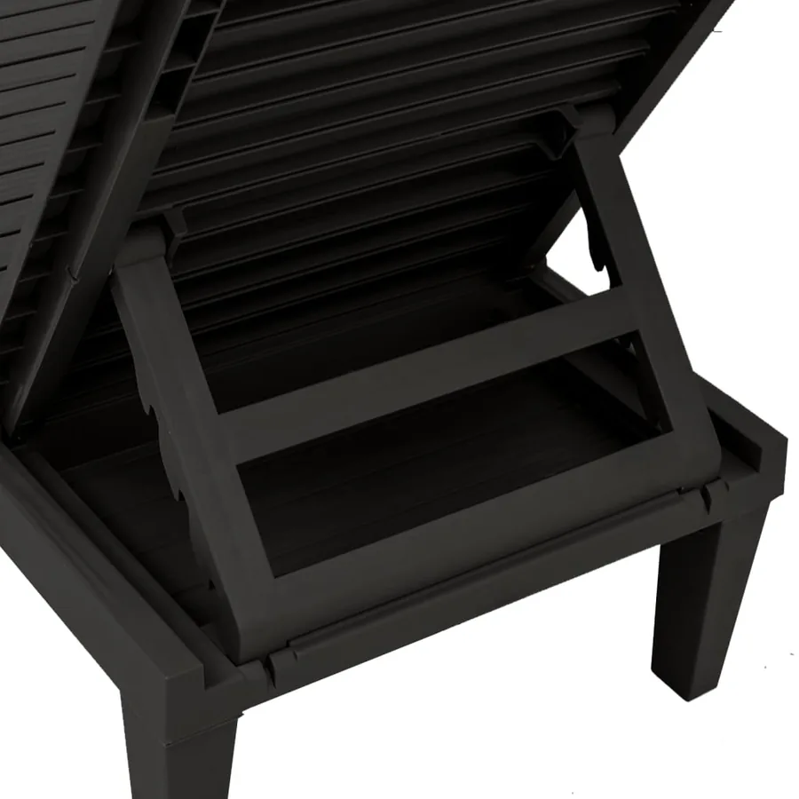 Chaise longue noir 155x58x83 cm polypropylène - 8